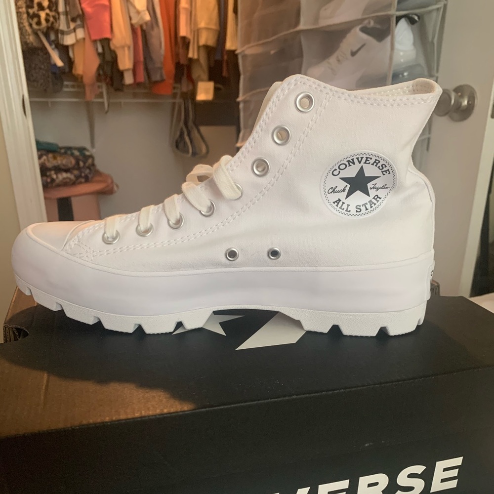 White Chuck Taylor Lugged Platform Converse